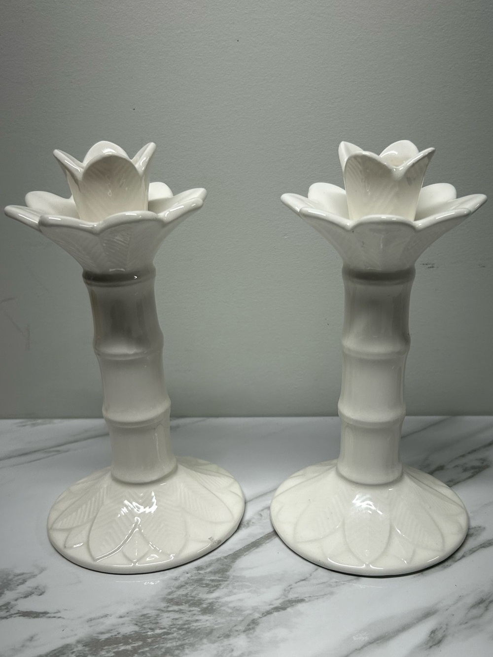 Made In Japan Porcelain Candle Holders   (PAIR)